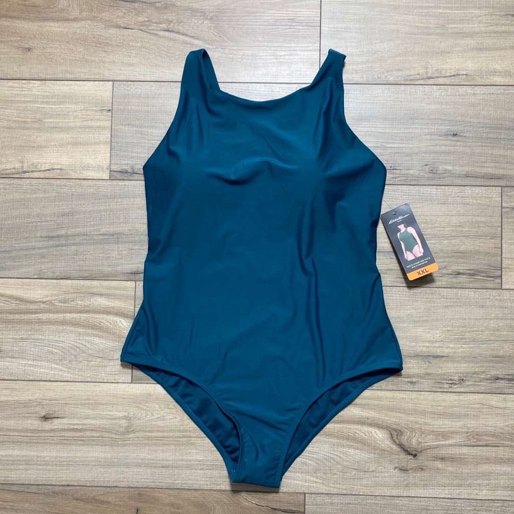 Eddie Bauer Women's Multi-Strap One Piece Swimsuit Size XXL‎ Green